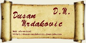 Dušan Mrdaković vizit kartica